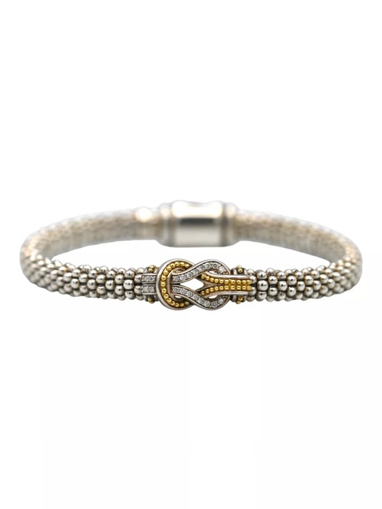 LAGOS Jewelry - LAGOS Newport Diamond 18K Gold Knot Caviar Bracelet, 6mm, 7 inches